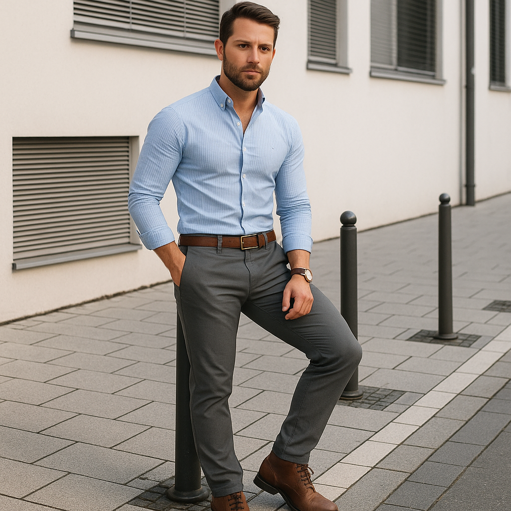 Cinto de Couro Masculino Civano West Marrom