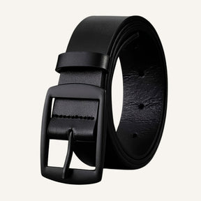 Cinto de Couro Old Money Civano Preto Fivela Preta