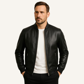 Jaqueta Masculina de Couro Gran Nero Preta