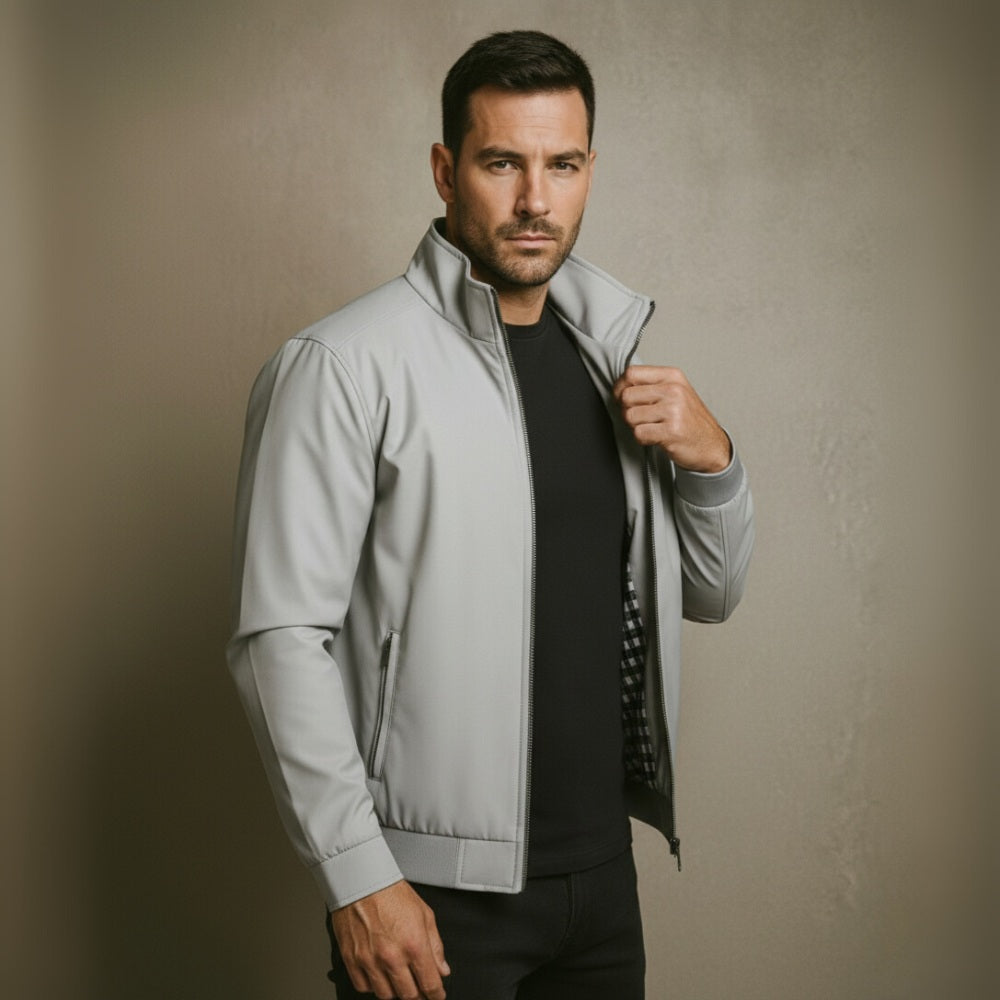 Jaqueta Masculina de Inverno Forrada Becker cinza claro