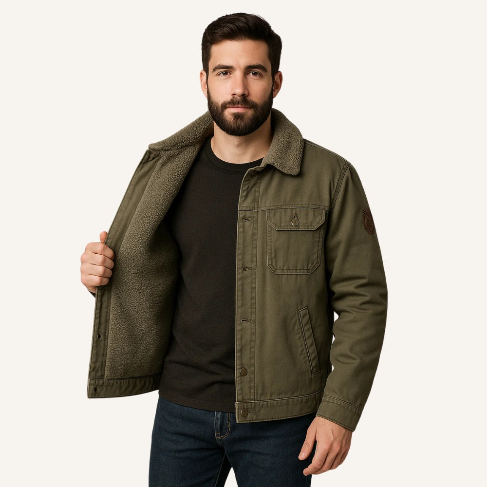 Jaqueta Masculina de Inverno Forrada Maccini verde militar