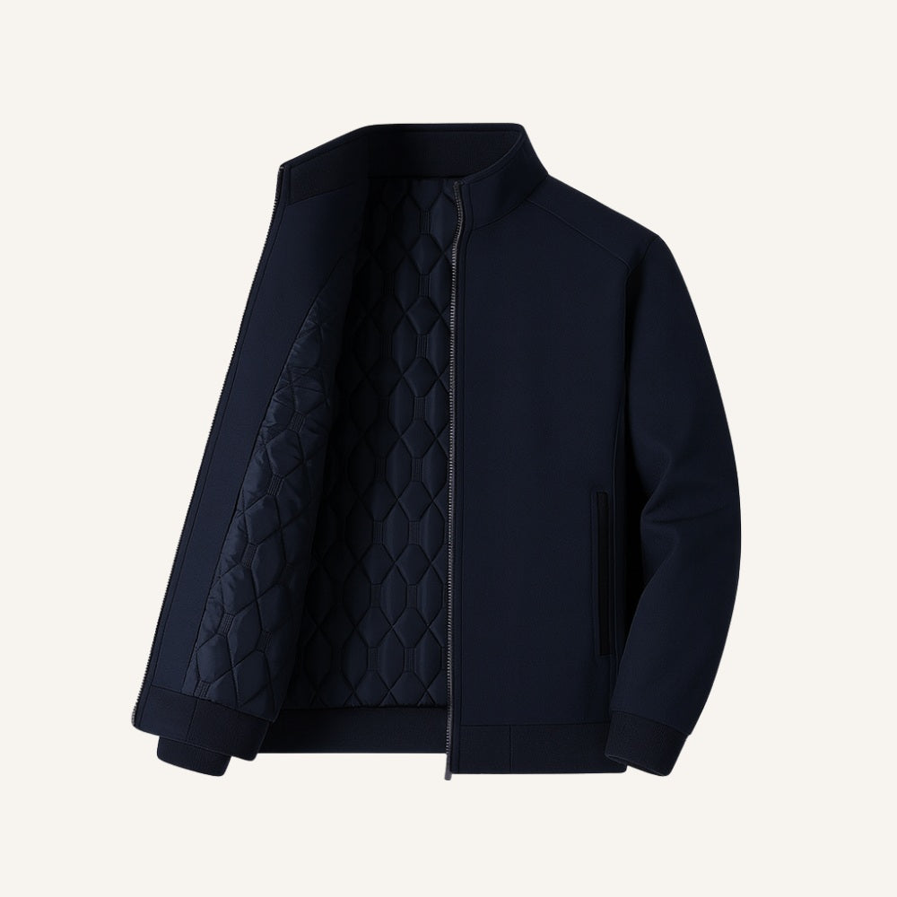 Jaqueta Masculina de Inverno Forrada Samour azul escuro