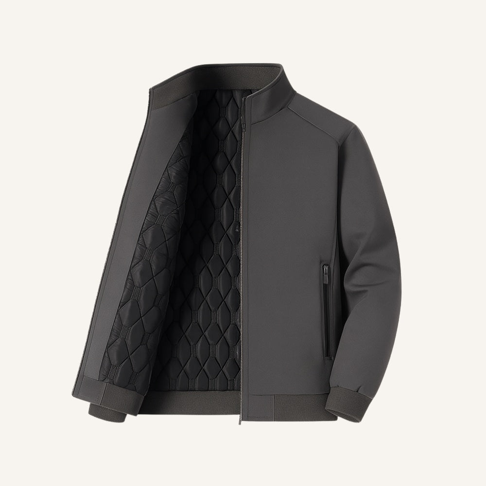 Jaqueta Masculina de Inverno Forrada Samour cinza