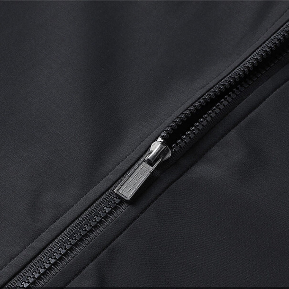 Jaqueta Masculina de Inverno Forrada Samour preta detalhes