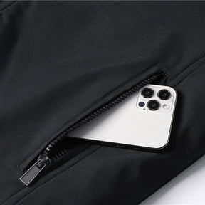 Jaqueta Masculina de Inverno Forrada Samour preta detalhes