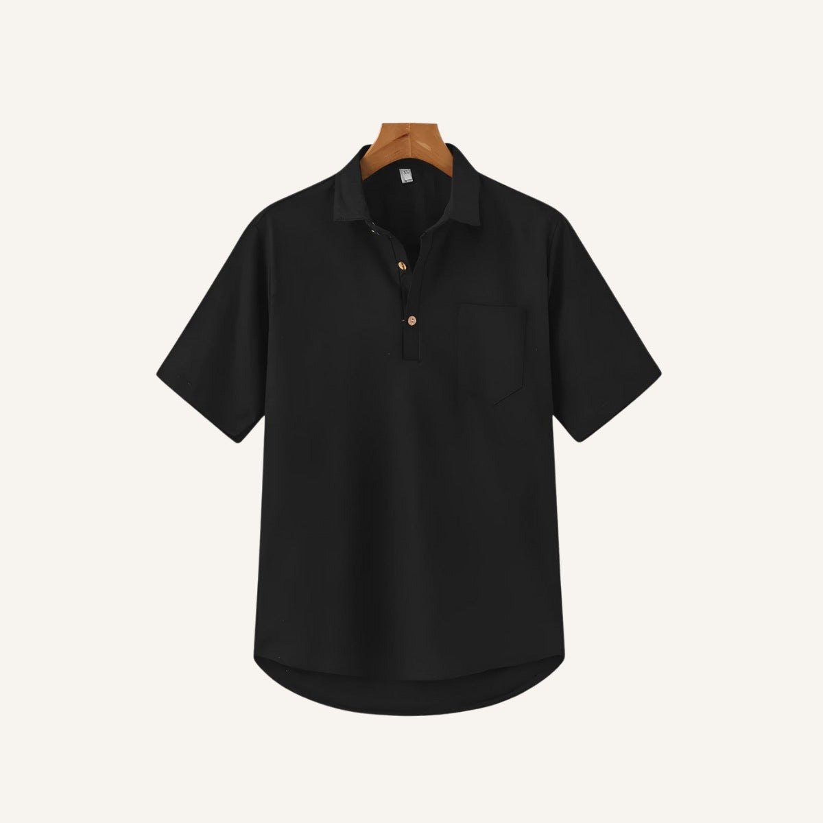 Linen Polo Shirt - Casablanca preto