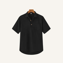 Linen Polo Shirt - Casablanca preto