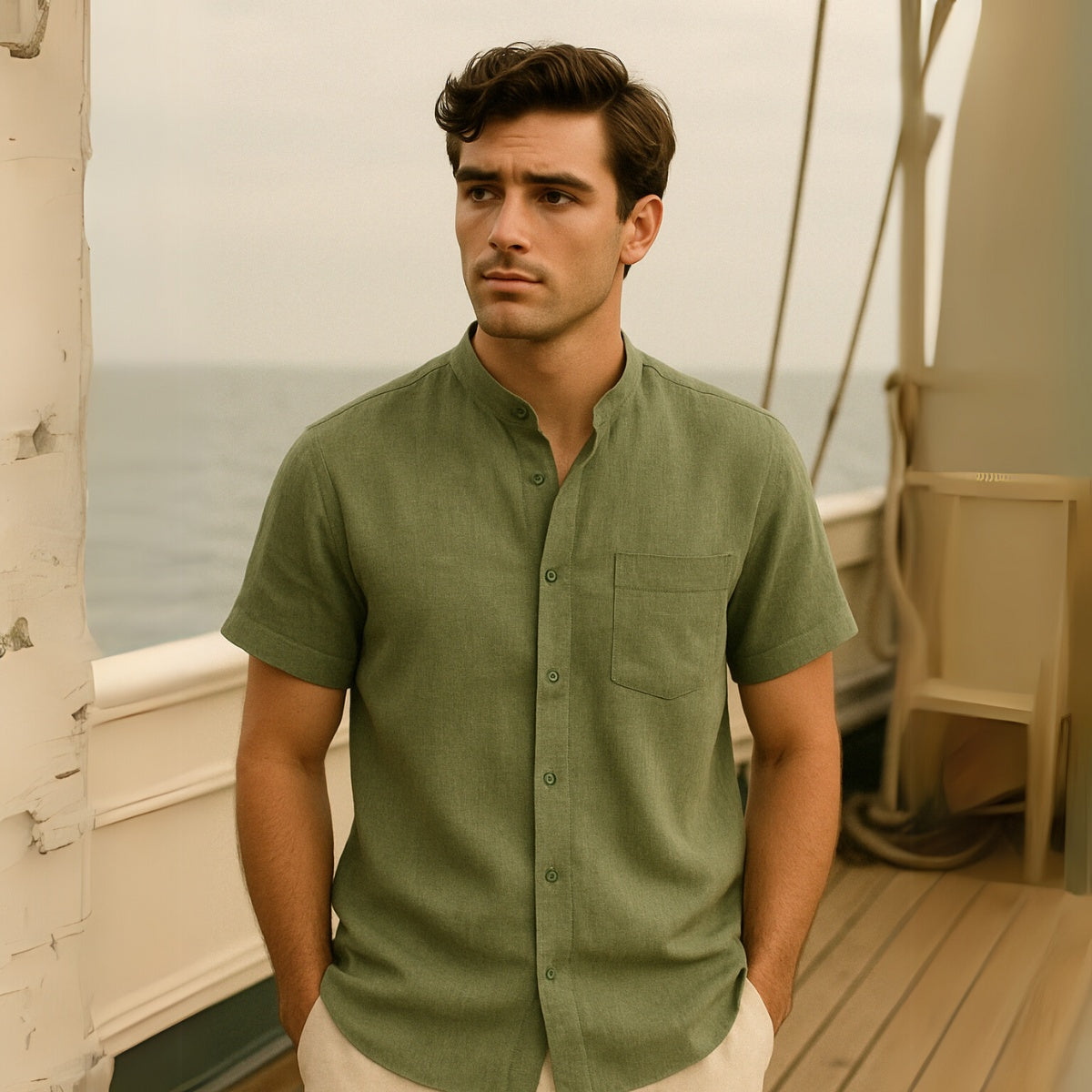 Linen Shirt - Beaumont Green 