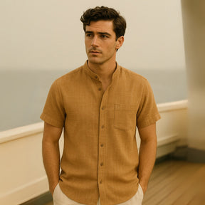 Linen Shirt - Beaumont Light Brown