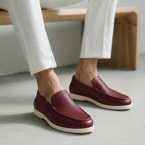 Loafer Masculino de Couro de Vaca Pelleni vermelho