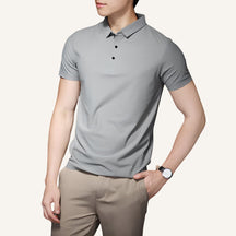 Men’s Premium Ice Silk Polo Shirt – Wrinkle-Resistant light grey