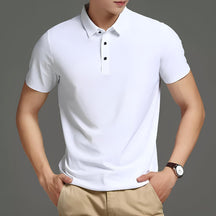 Men’s Premium Ice Silk Polo Shirt – Wrinkle-Resistant white