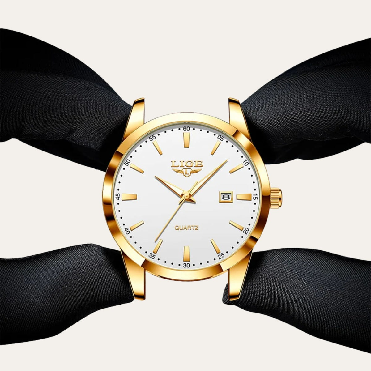 Men's Premium Leather Watch - Santerro brown and golden