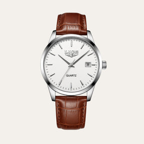 Men's Premium Leather Watch - Santerro brown and silver