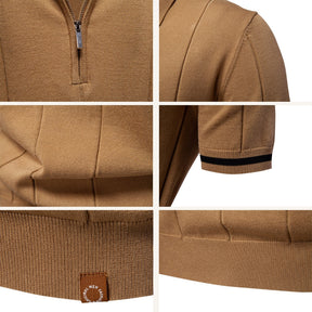 Men’s Quarter Zip Polo – Vissori light brown