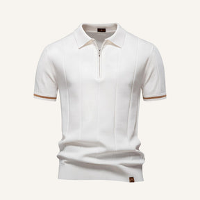 Men’s Quarter Zip Polo – Vissori white