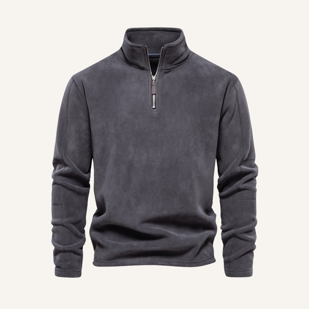 Men's Quarter Zip Sweater – Piemont DARK GREY