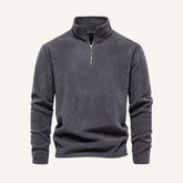Men's Quarter Zip Sweater – Piemont DARK GREY