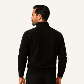 Men's Quarter Zip Sweater – Piemont black