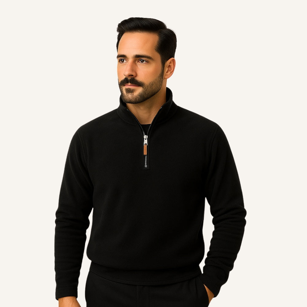 Men's Quarter Zip Sweater – Piemont black