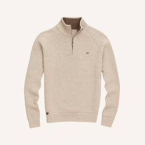 Men’s Quarter Zip Sweater – Signature beige