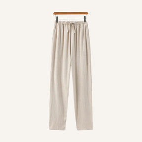 Men's Slim Fit Linen Trousers – Milford beige