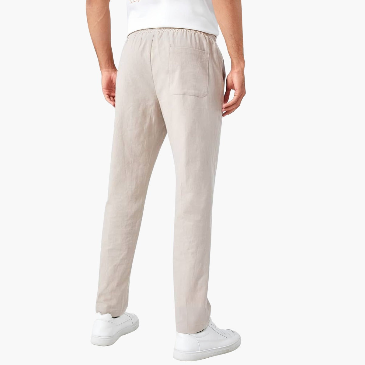 Men's Slim Fit Linen Trousers – Milford beige