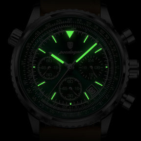 Mens Chronograph Leather Watch - Bellatour Green