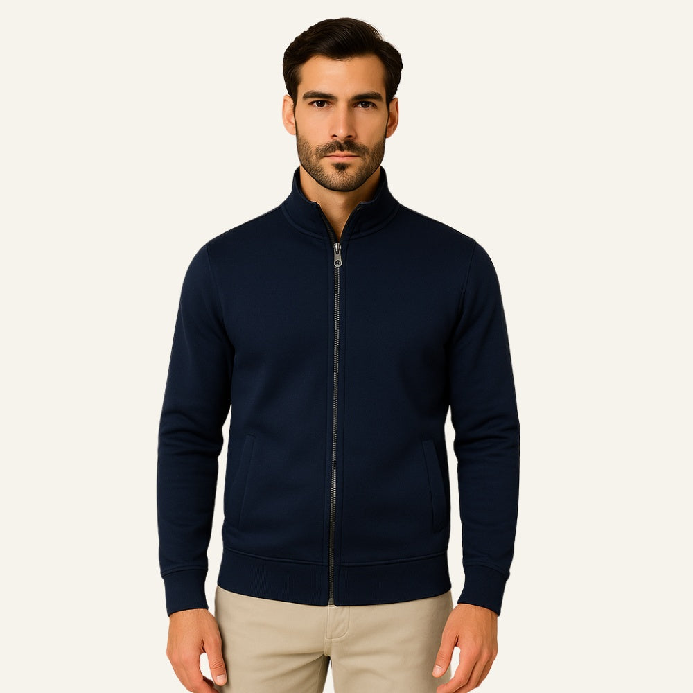 Mens High-Collar Jacket - Cleveland Navy Blue