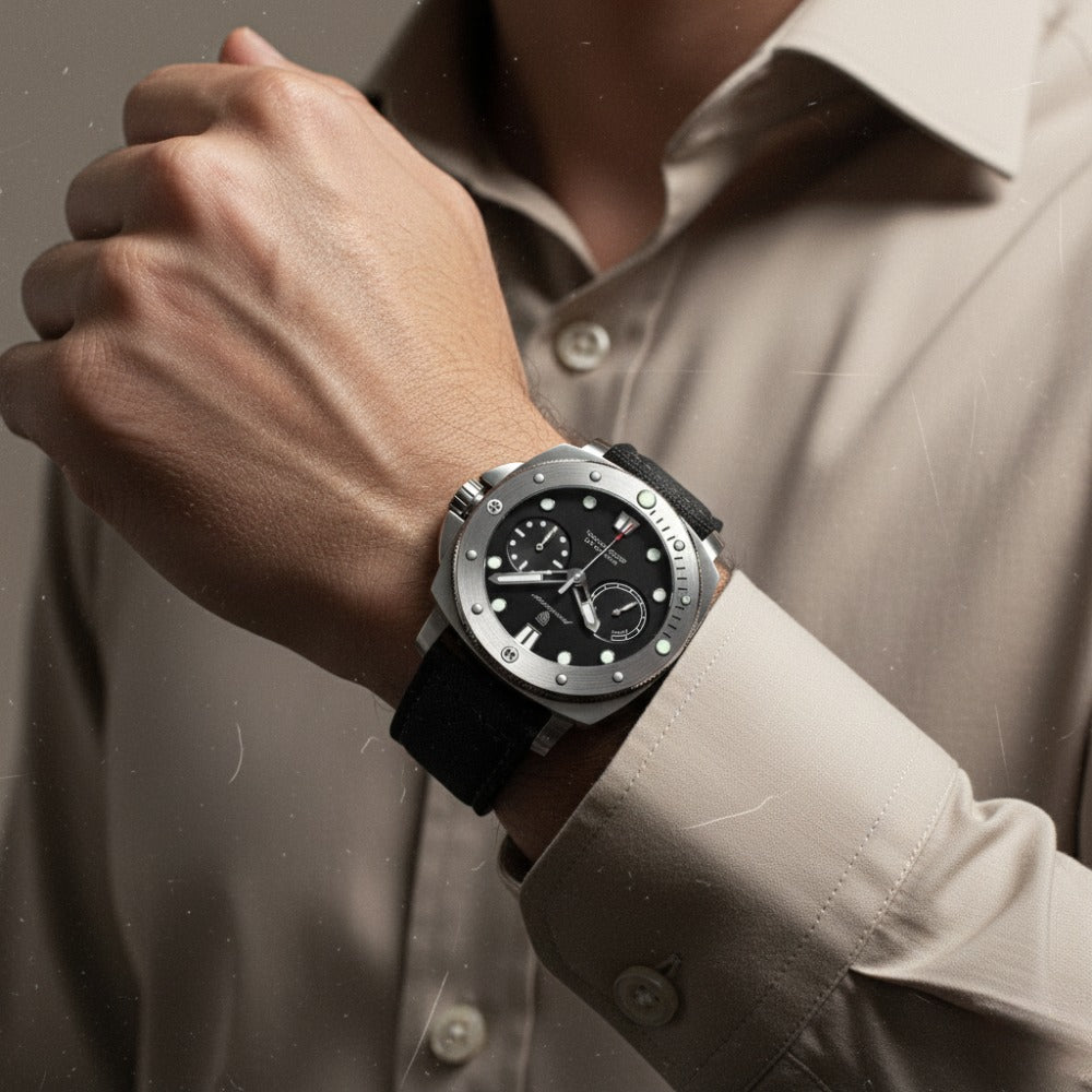 Mens Luxury Military Watch - Heritage Black