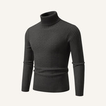 Mens Old Money High Collar Sweater - Rizzo Grey