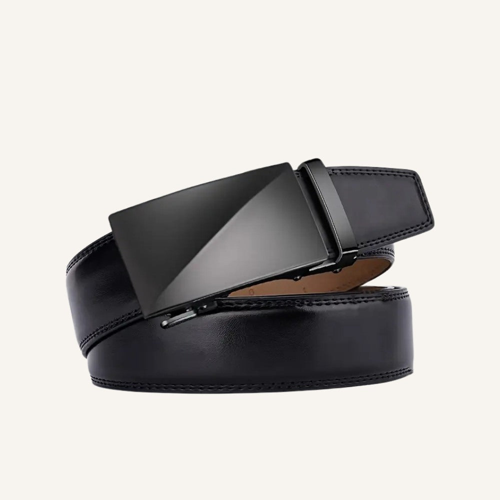 Mens Premium Leather Belt – Regener Black