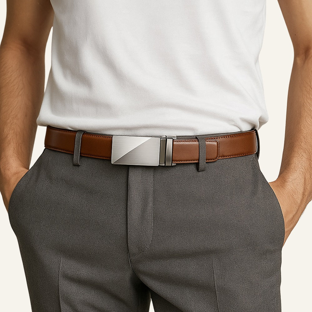 Mens Premium Leather Belt – Regener Brown 
