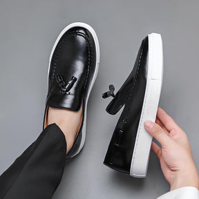 Mens Premium Leather Loafers – Duque Black