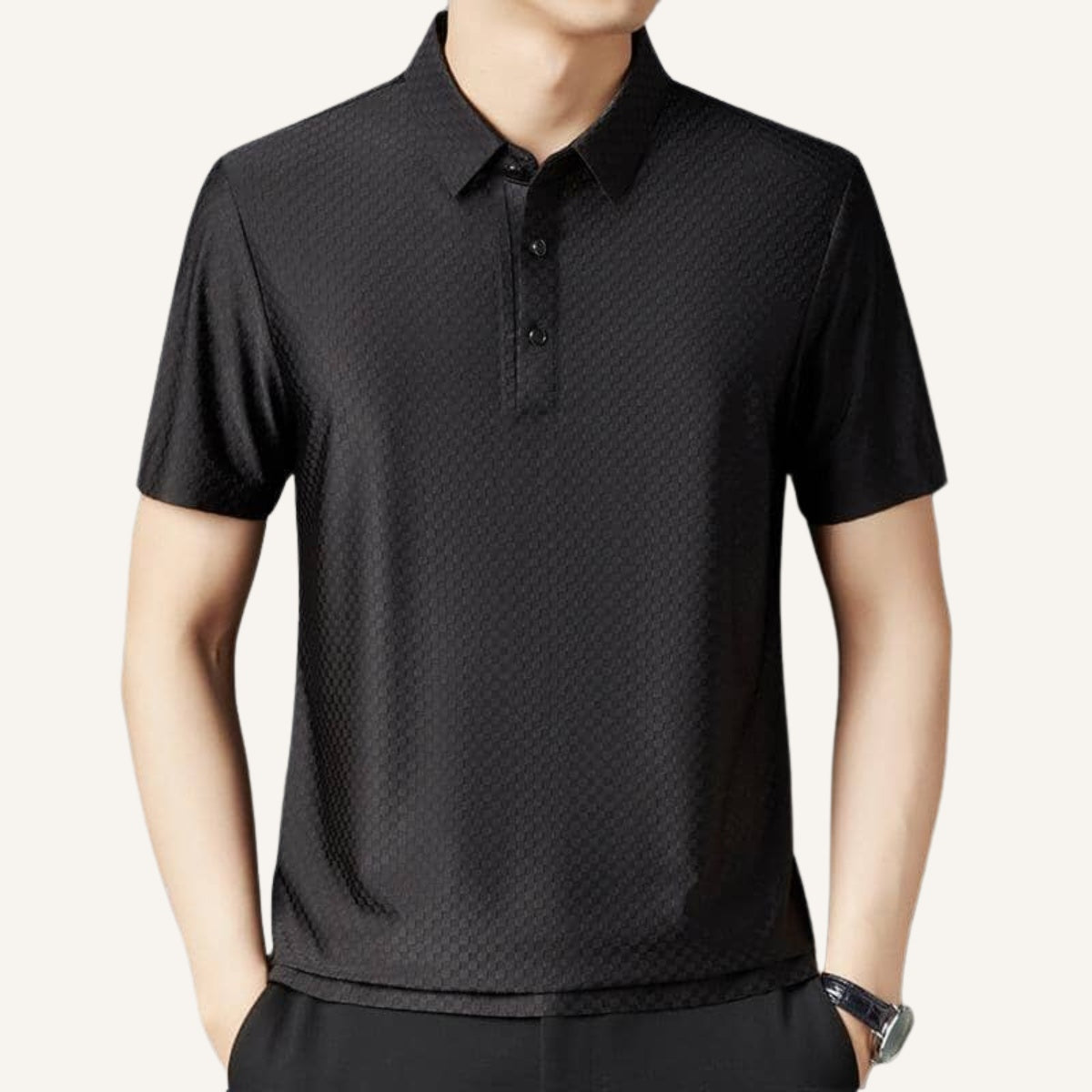 Mens Premium Nylon Polo Shirt - Hilton Black