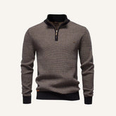 Mens Quarterzip Knit Sweater – Vaccioni Brown