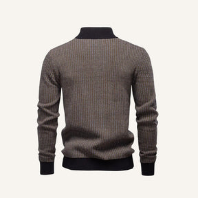 Mens Quarterzip Knit Sweater – Vaccioni Brown 2