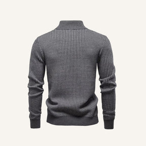 Mens Quarterzip Knit Sweater – Vaccioni Grey