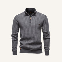 Mens Quarterzip Knit Sweater – Vaccioni Grey