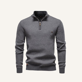 Mens Quarterzip Knit Sweater – Vaccioni Grey