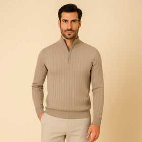 Mens Quarterzip Sweater - Verri Beige