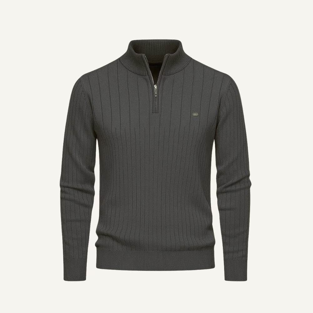 Mens Quarterzip Sweater - Verri Grey