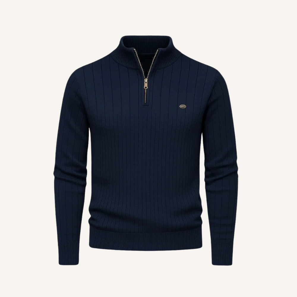 Mens Quarterzip Sweater - Verri Navy Blue
