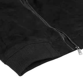 Mens Suede High-Collar Jacket - Monet Black