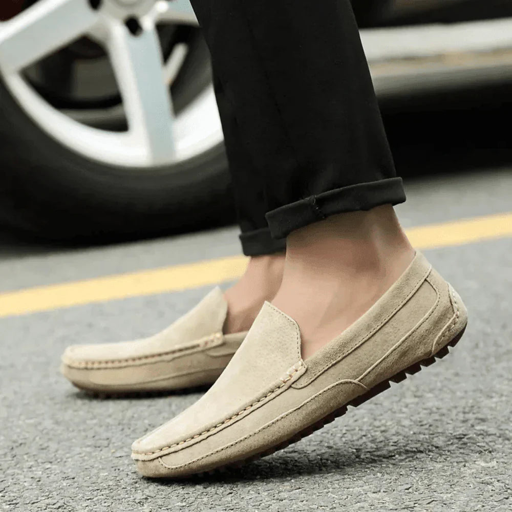 Mens Suede Loafer Moccasins – Solatte Beige