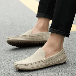 Mens Suede Loafer Moccasins – Solatte Beige
