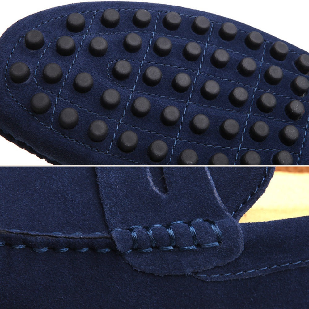 Mocassim Loafer Driver de Camurca Cortez azul marinho