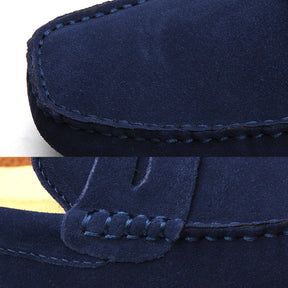 Mocassim Loafer Driver de Camurca Cortez azul marinho