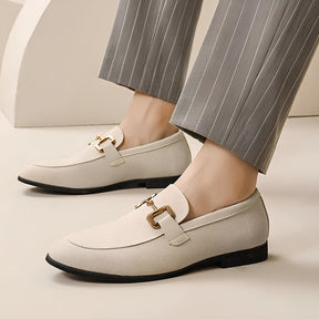 Mocassim Loafer Masculino de Camurca Luxury Bege