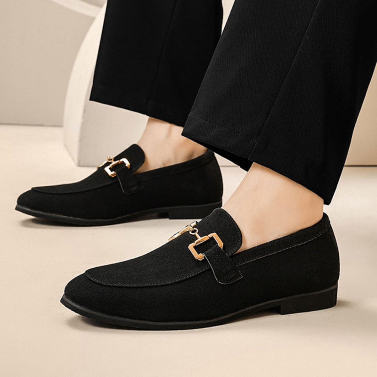 Mocassim Loafer Masculino de Camurca Luxury preto